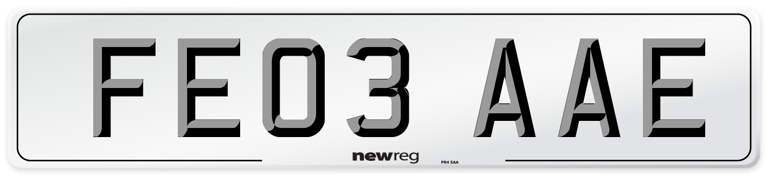 FE03 AAE Number Plate from New Reg
